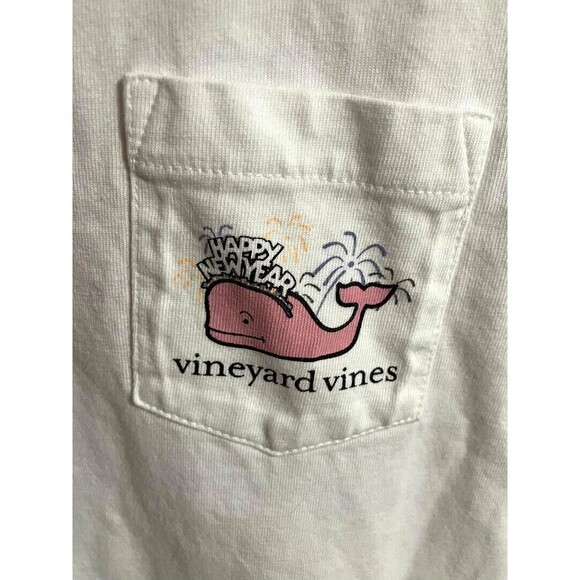 Vineyard Vines Youth Size 16 Happy New Year Long Sleeve T-Shirt Pink Whale - Picture 7 of 11
